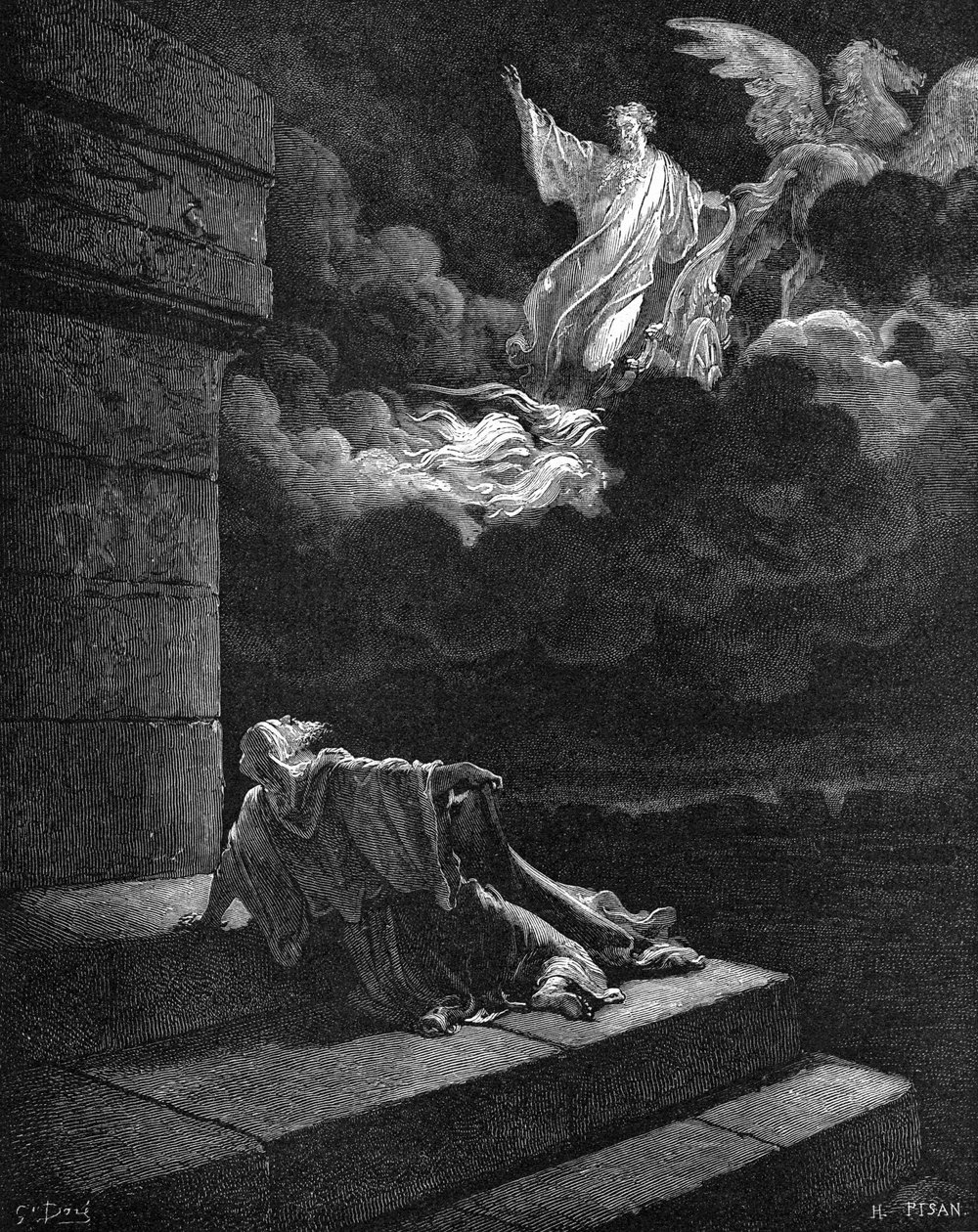 A subida de Elias em uma carruagem de fogo de Gustave Dore