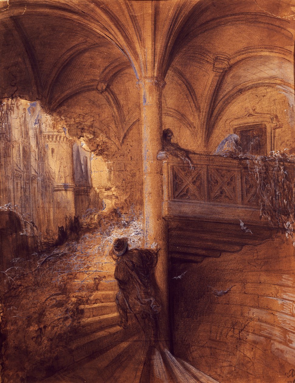 Castelo encantado, ilustração de Gustave Dore