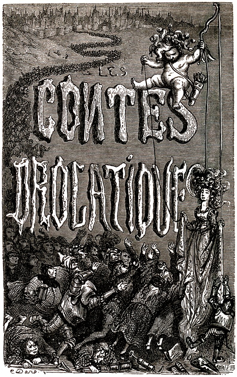 Frontispício para os contos droláticos de Honore de Balzac de Gustave Dore