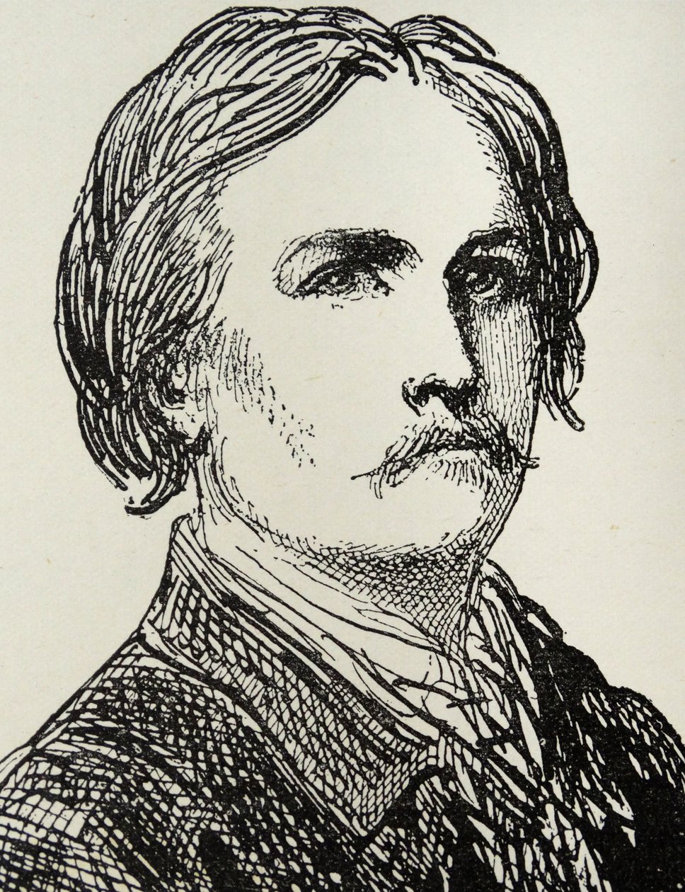 Gustave Dore - 1832-73 Artista francês e ilustrador de livros gravura a partir de um esboço de autorretrato de Gustave Dore