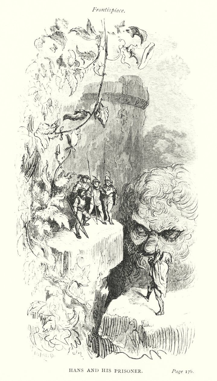 Hans e o seu prisioneiro (gravura) de Gustave Dore