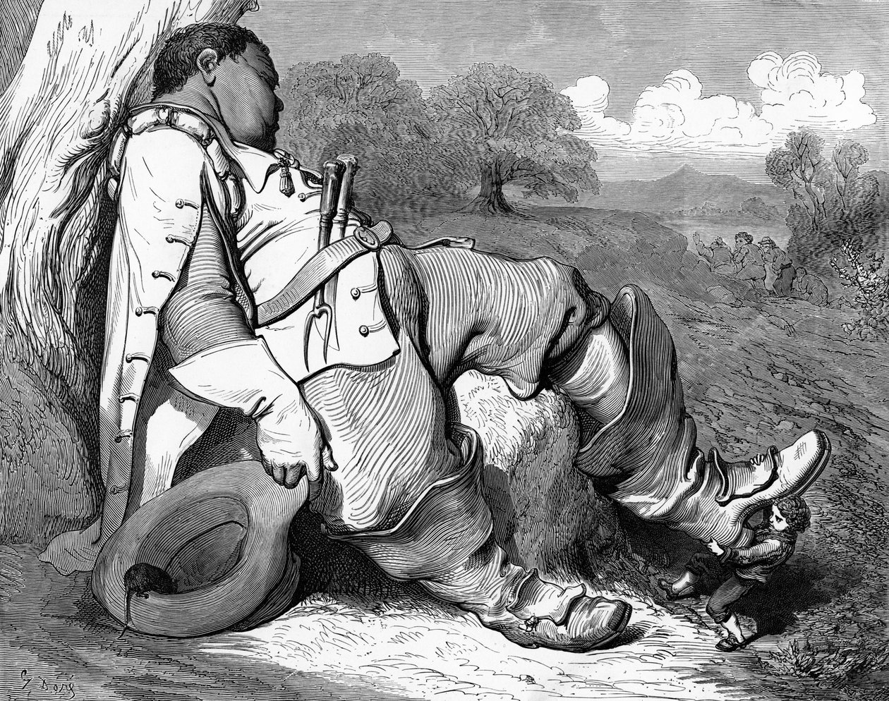 Hop o meu polegar, gravura por Gustave Doré. de Gustave Dore
