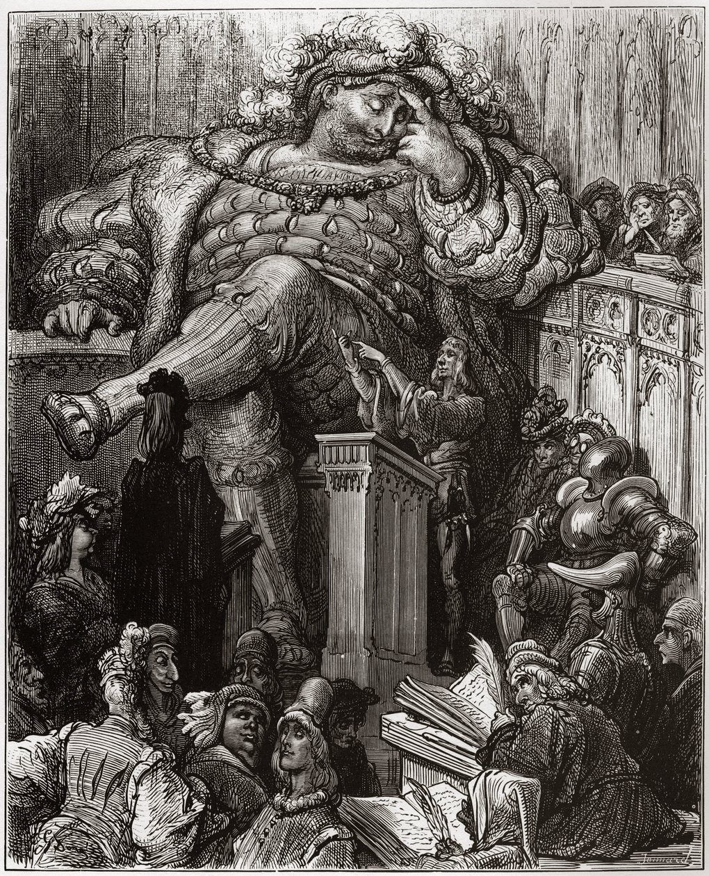 Ilustração de Gustave Dore para a Vida Inestimável da Grande Gargântua de François Rabelais - ilustração de 