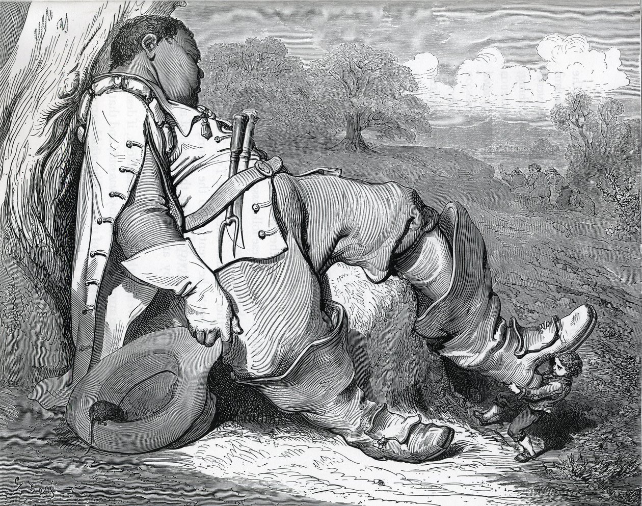 Ilustração para "Le petit poucet", escrito em 1697 por Charles Perrault (1628-1703) de Gustave Dore