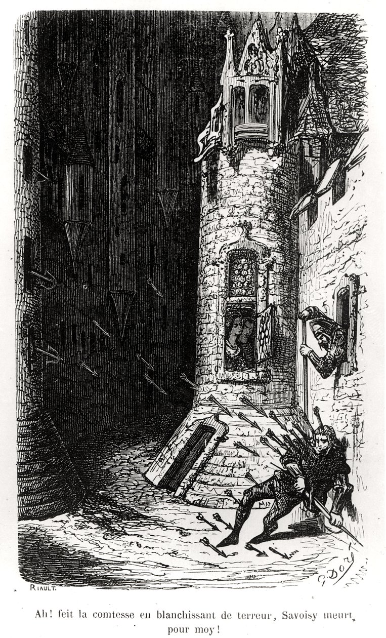 Ilustração de "Les Contes Drolatiques", de Honore de Balzac (1799-1850) gravada por Riault, 1855 de Gustave Dore
