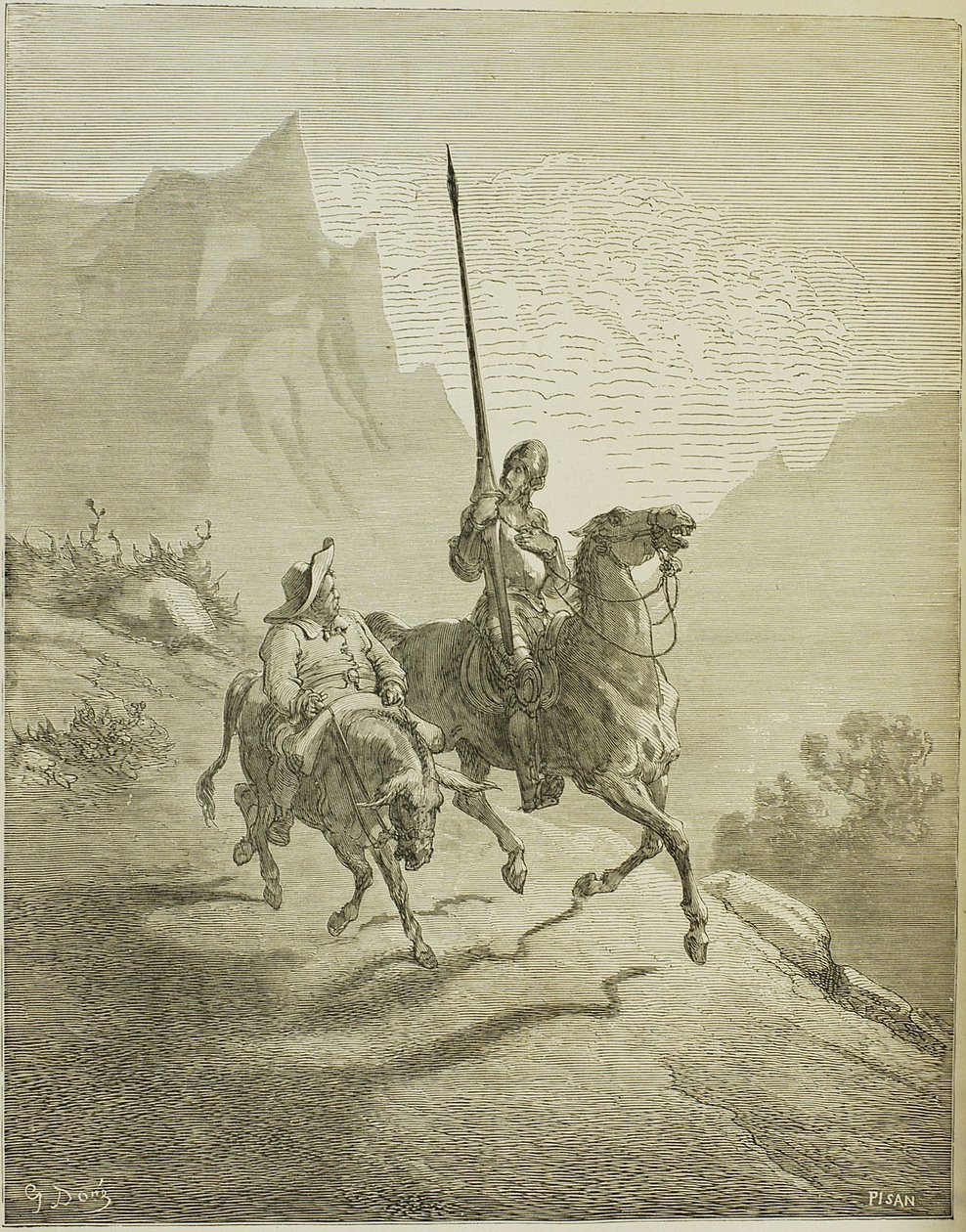 Ilustração do livro Dom Quixote de la Mancha de M. de Cervantes, 1863 de Gustave Dore