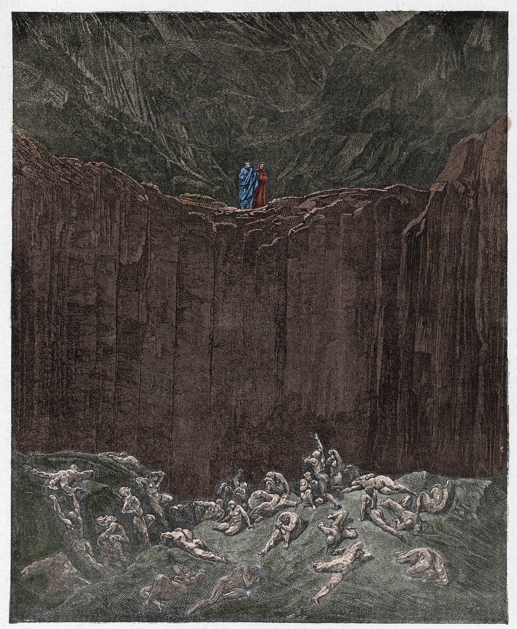Inferno, Canto 29: Os falsificadores atormentados no vale, ilustração de "A Divina Comédia" de Dante Alighieri, 1885 de Gustave Dore