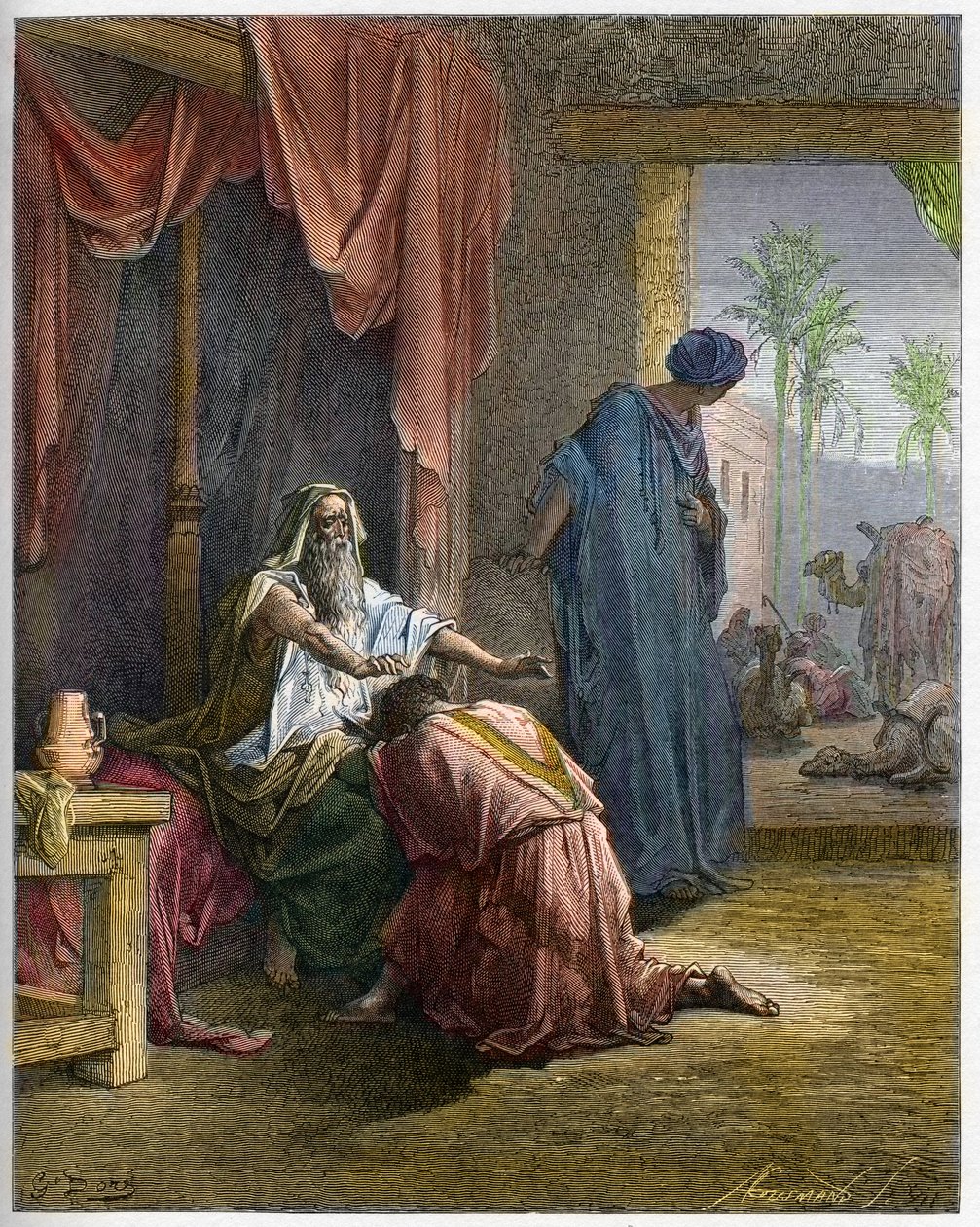 Isaac benit Jacob - Gênesis (27 de Gustave Dore