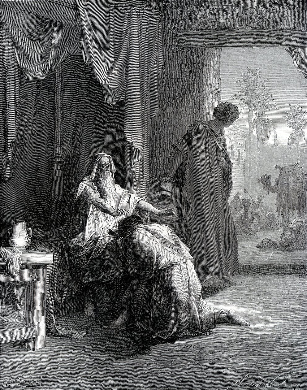 Isaac abençoa Jacob de Gustave Dore