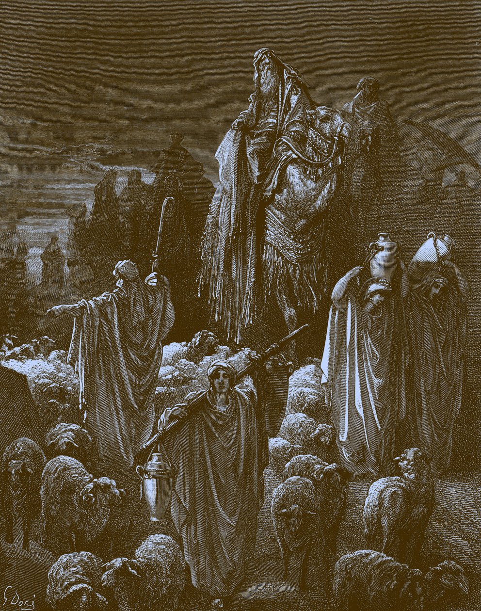 Jacob viajando para o Egito, por Doré - Bíblia de Gustave Dore