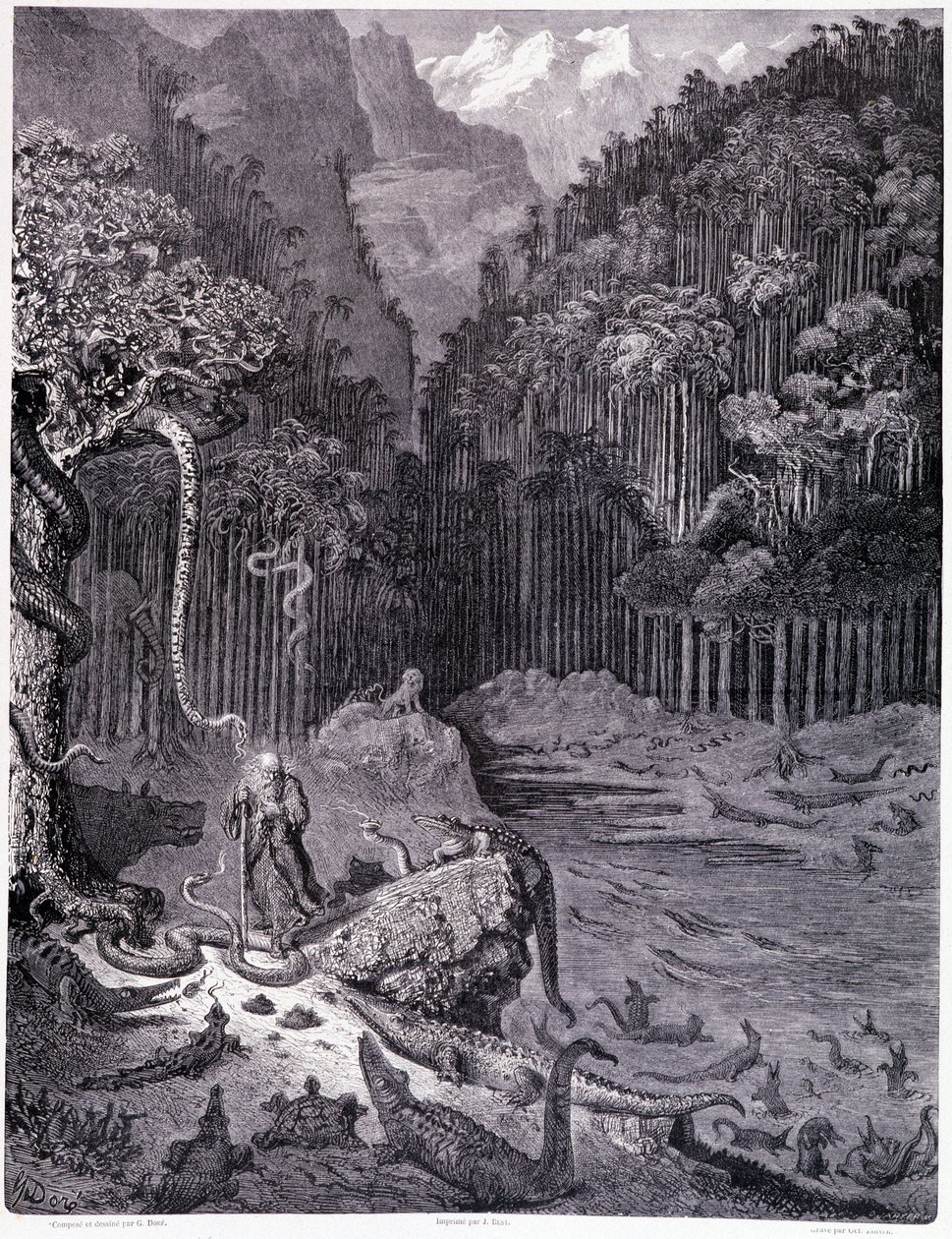 Eu vi na América... tábua XI - Ilustração de Gustave Dore (1832-1883), para La legende du Jeif vagueando por Pierre Dupont, edição Librairie du magasin pitoresco, Paris 1862 de Gustave Dore