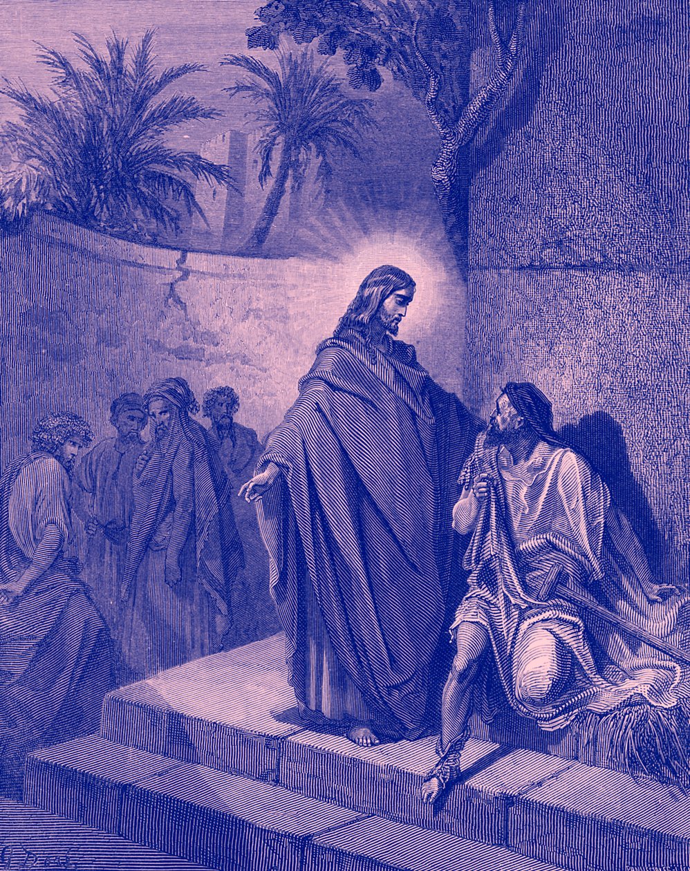 Jesus curando um homem doente da paralisia - Bíblia de Gustave Dore