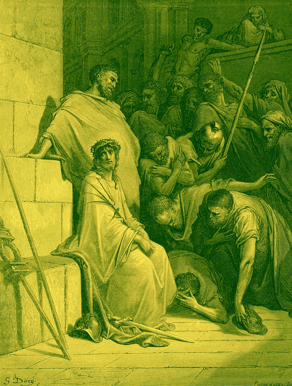 Jesus é ridicularizado pelos soldados romanos - Bíblia de Gustave Dore