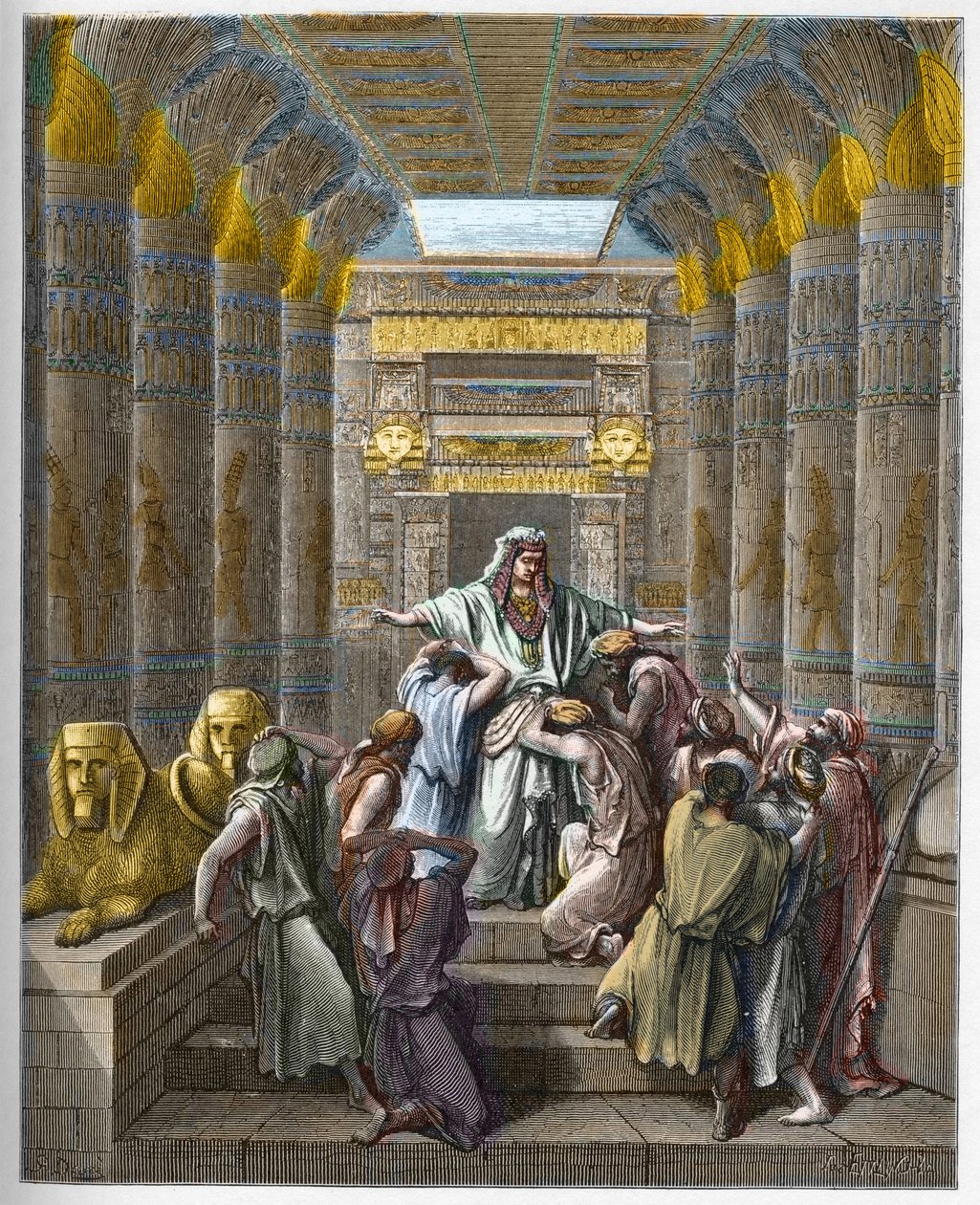 José Patriarca de Israel - José reconhecido por seus irmãos - José reconhecido por seus irmãos - Gravura em "A ilustração bíblica" de Gustave Dore (1832-1883) - Gravura em "A Bíblia Dore de Gustave Dore