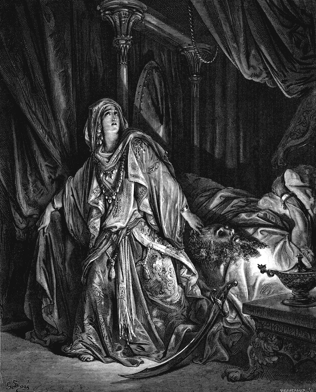 Judite prestes a cortar a cabeça de Holofernes, 1866 de Gustave Dore