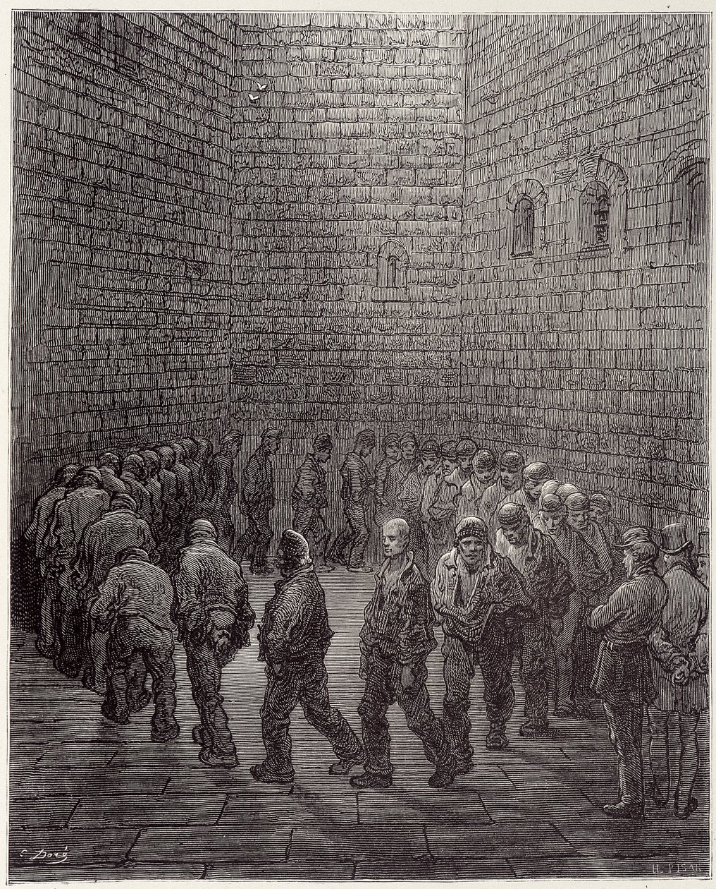 A Promenade dos Prisioneiros - em "London" de Gustave Dore de Gustave Dore