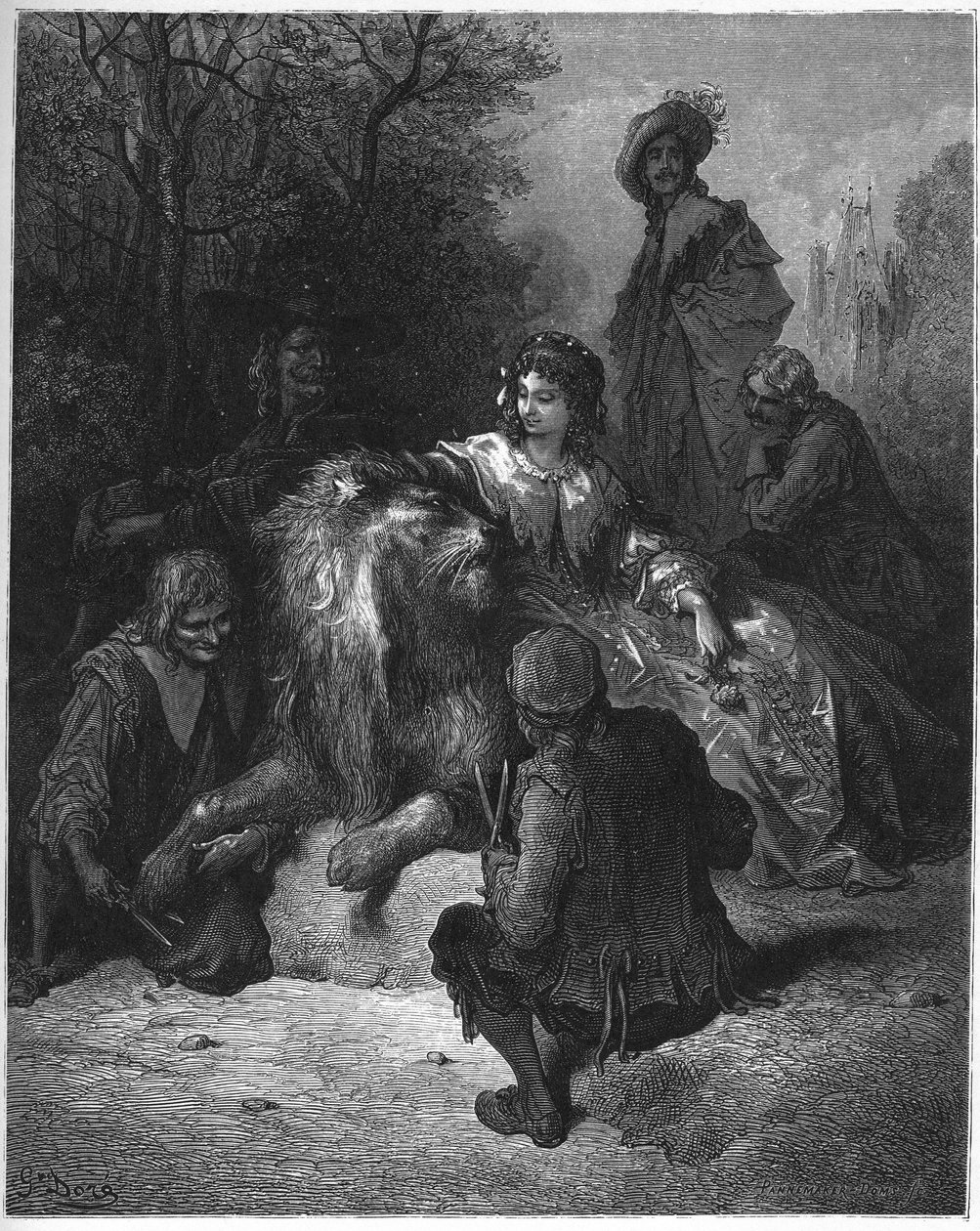 O leão apaixonado - o leão apaixonado - de Gustave Dore