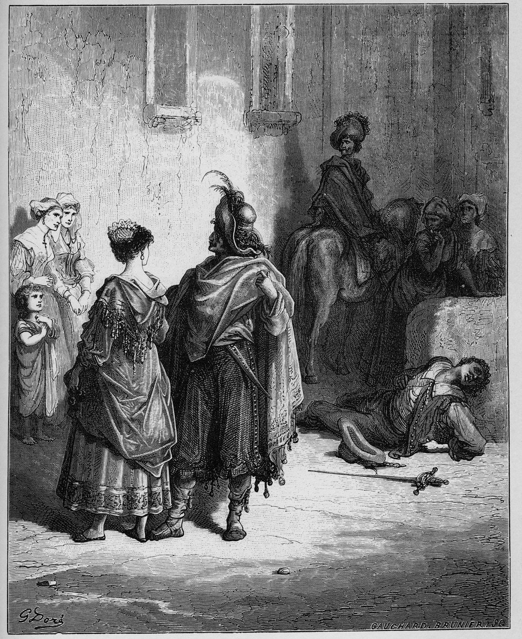 Les Deux Coqs - Os Dois Galos - de "Fables" de Jean de La Fontaine de Gustave Dore