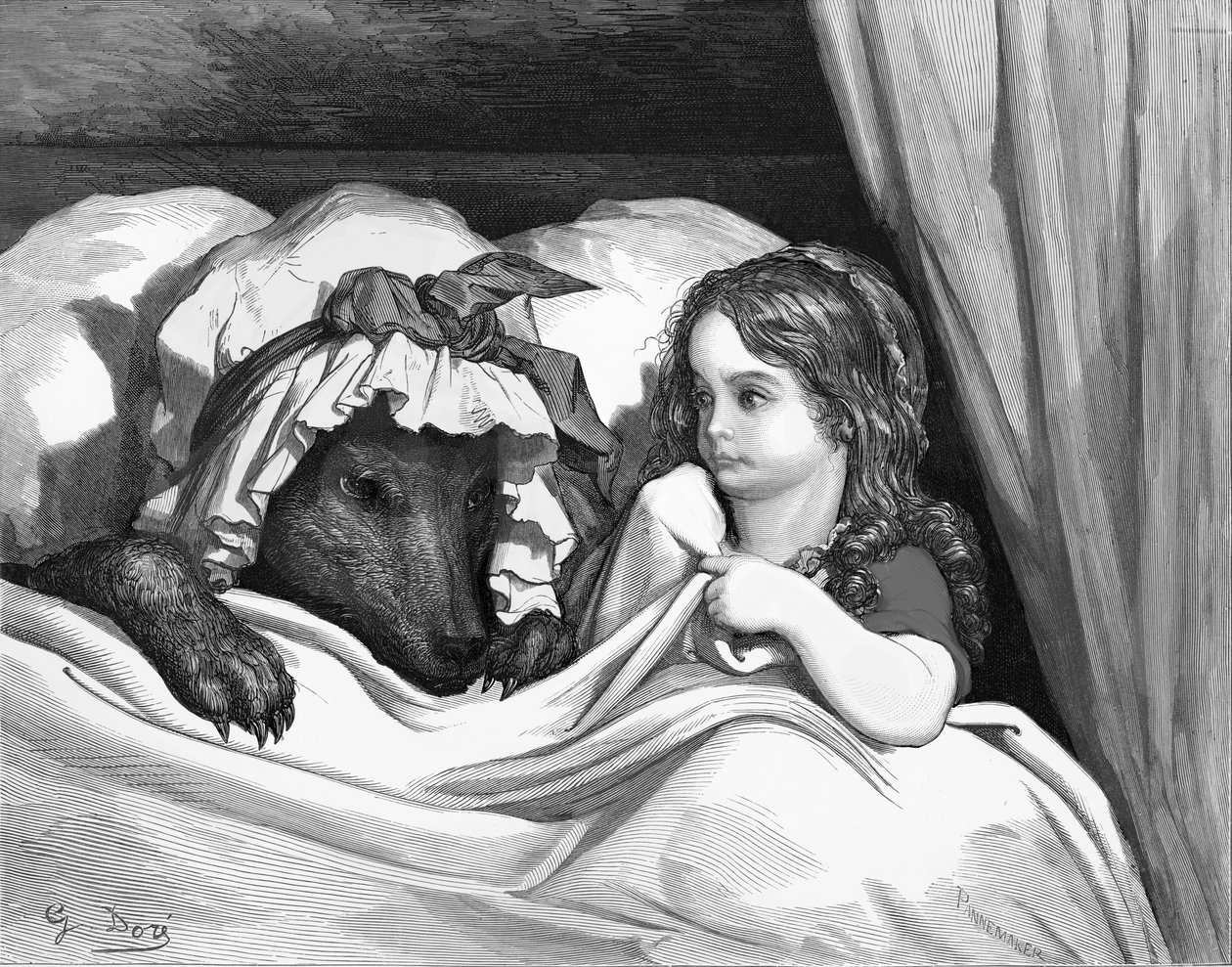Capuchinho Vermelho, gravura de Gustave Doré. de Gustave Dore