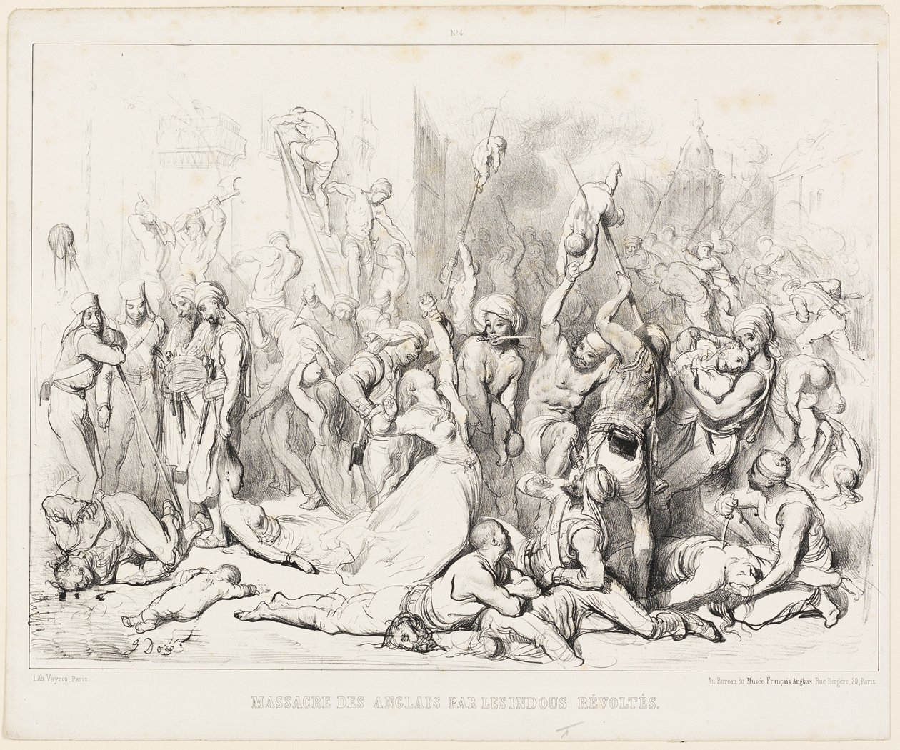 Massacre dos ingleses por hindus revoltados de Gustave Dore
