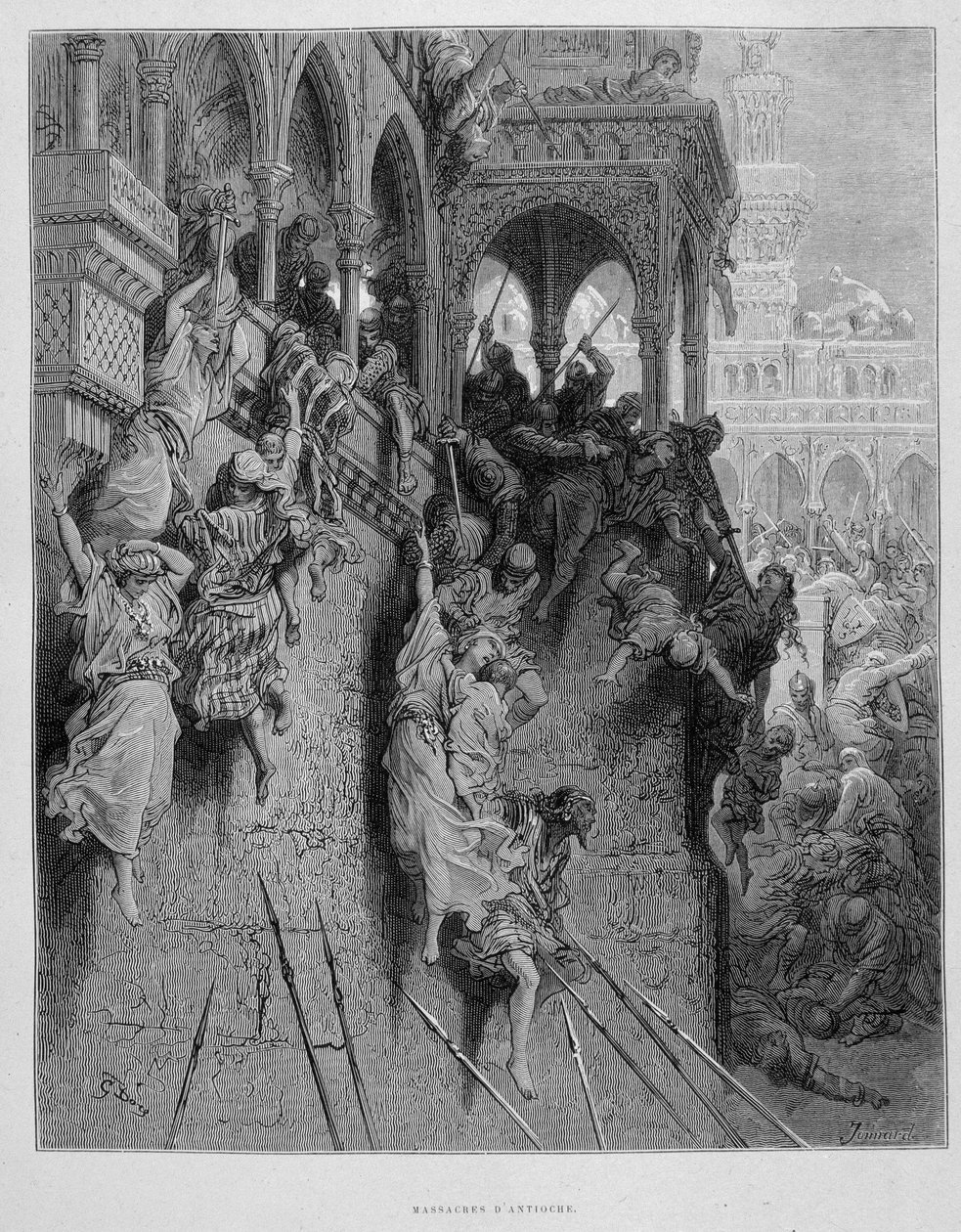 Massacres de Antioquia durante a primeira cruzada - gravura de Gustave Doré de Gustave Dore