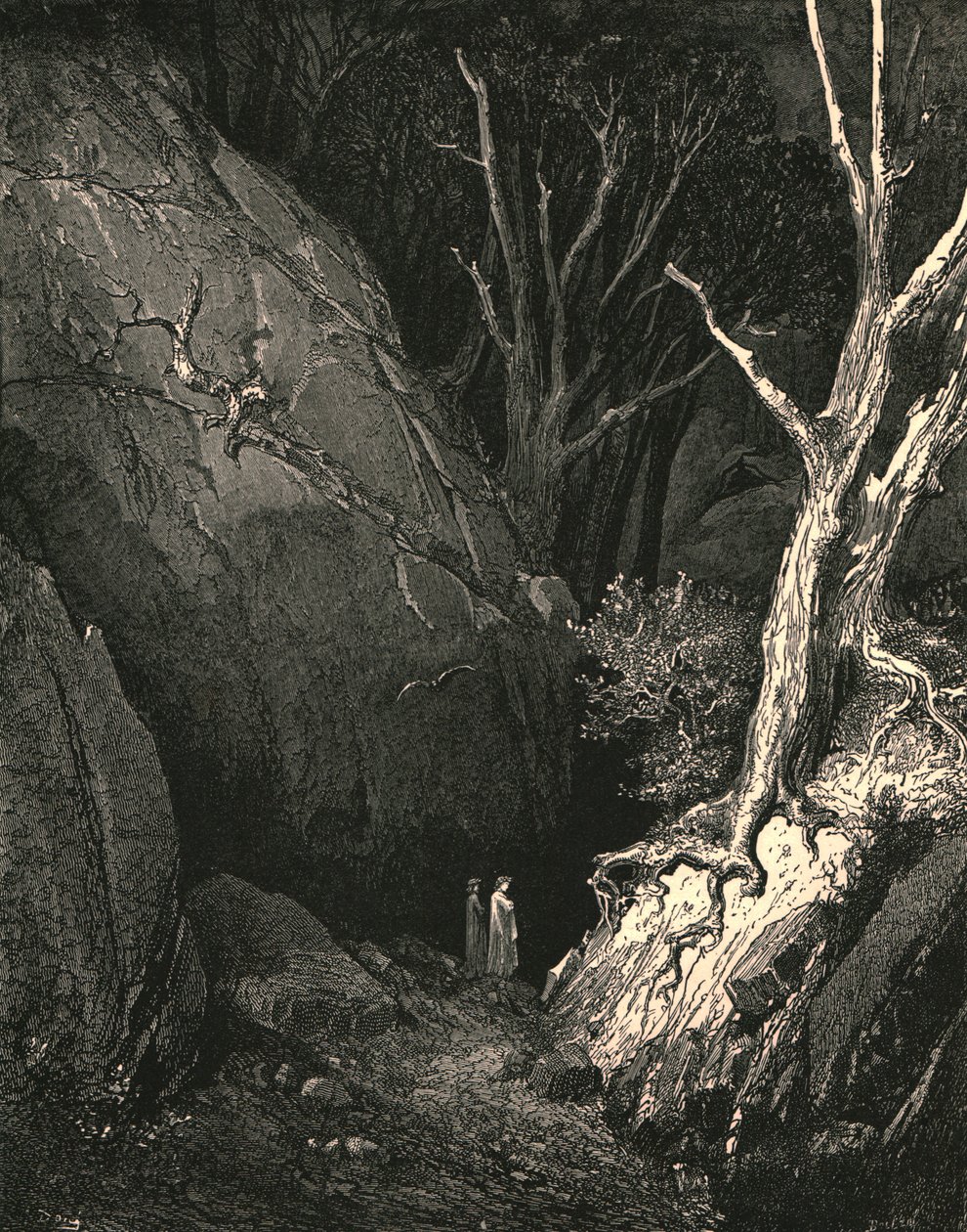 Em frente ele se moveu, eu fecho seus passos perseguidos, c1890. de Gustave Dore
