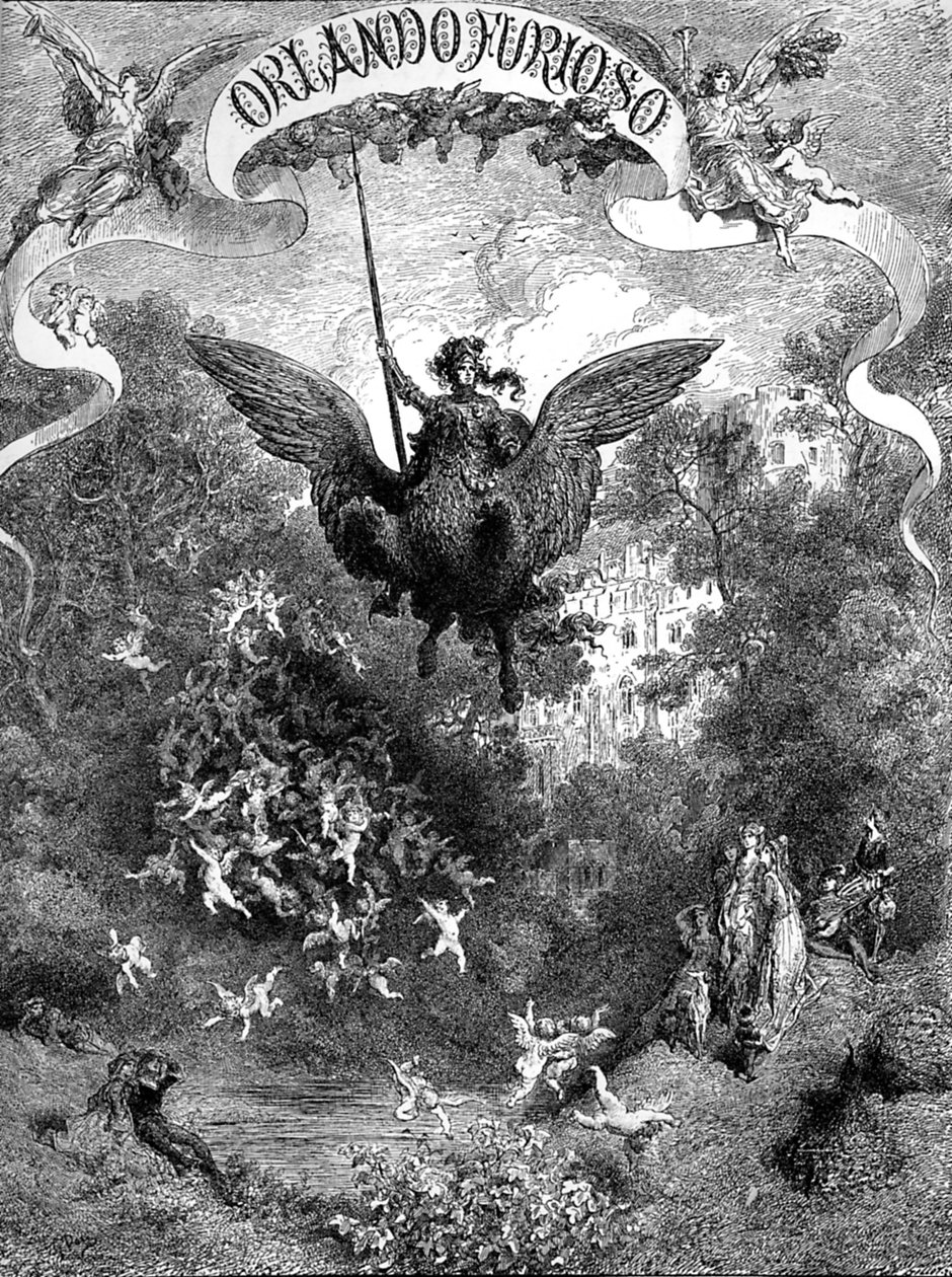 Orlando Furioso de Ludovico Ariosto, capa de Gustave Dore