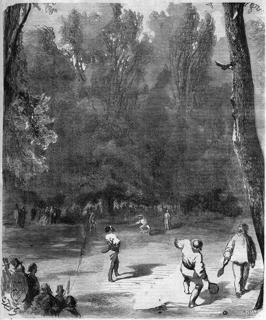 Palmistas no Luxembourg Garden em Paris em 1868 - desenho de Gustave Dore de Gustave Dore