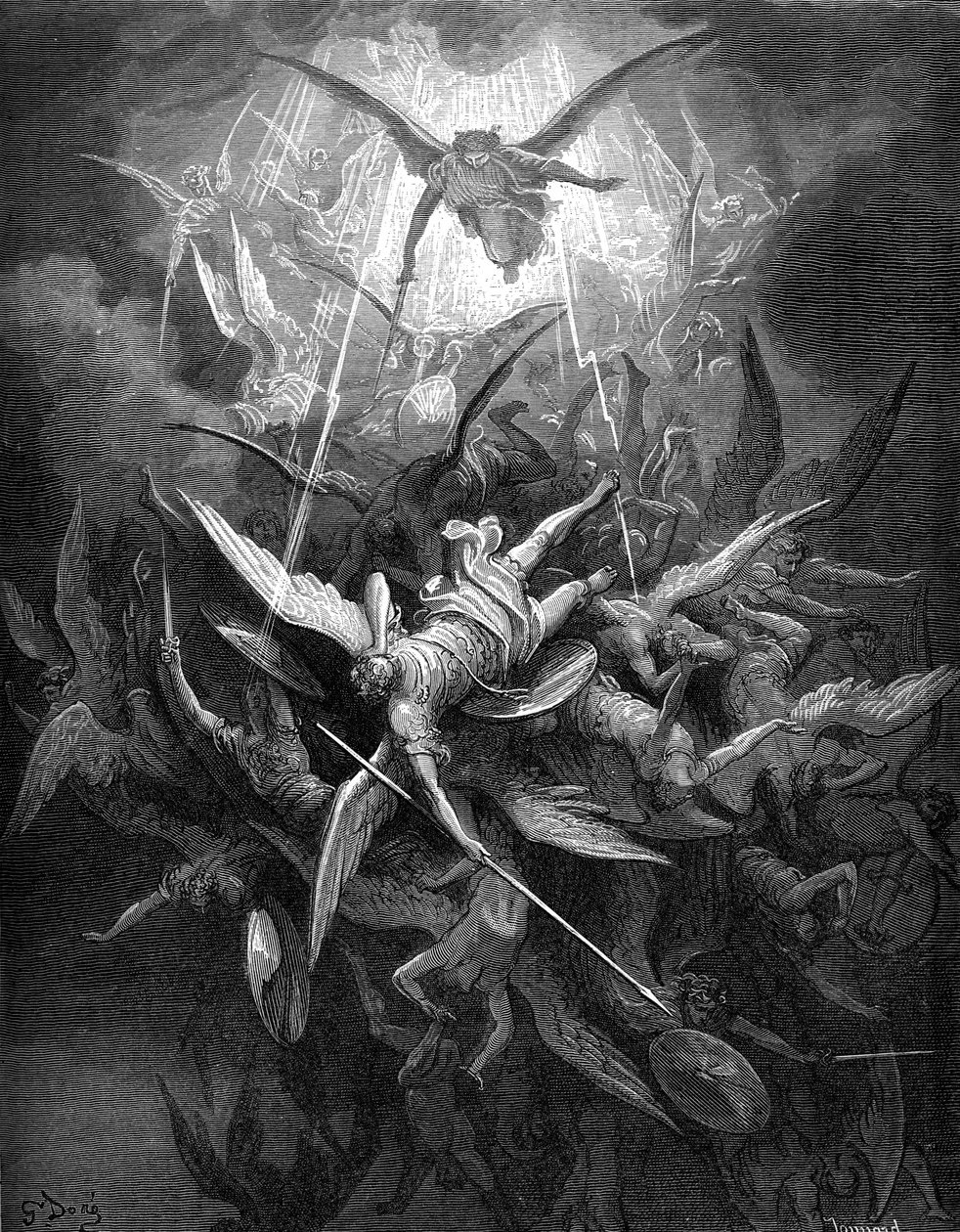 Paraíso perdido: queda dos anjos rebeldes, de Gustave Dore