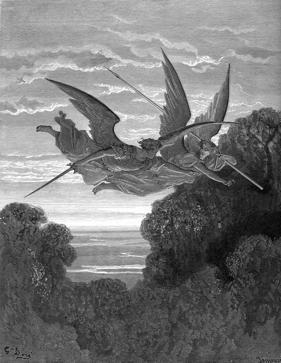 Paradise Lost: Ithuriel e Zephon, de Doré. de Gustave Dore