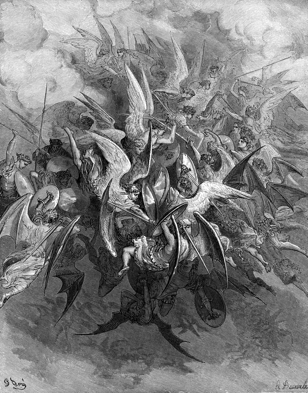 O Paraíso Perdido: A Batalha dos Anjos. de Gustave Dore