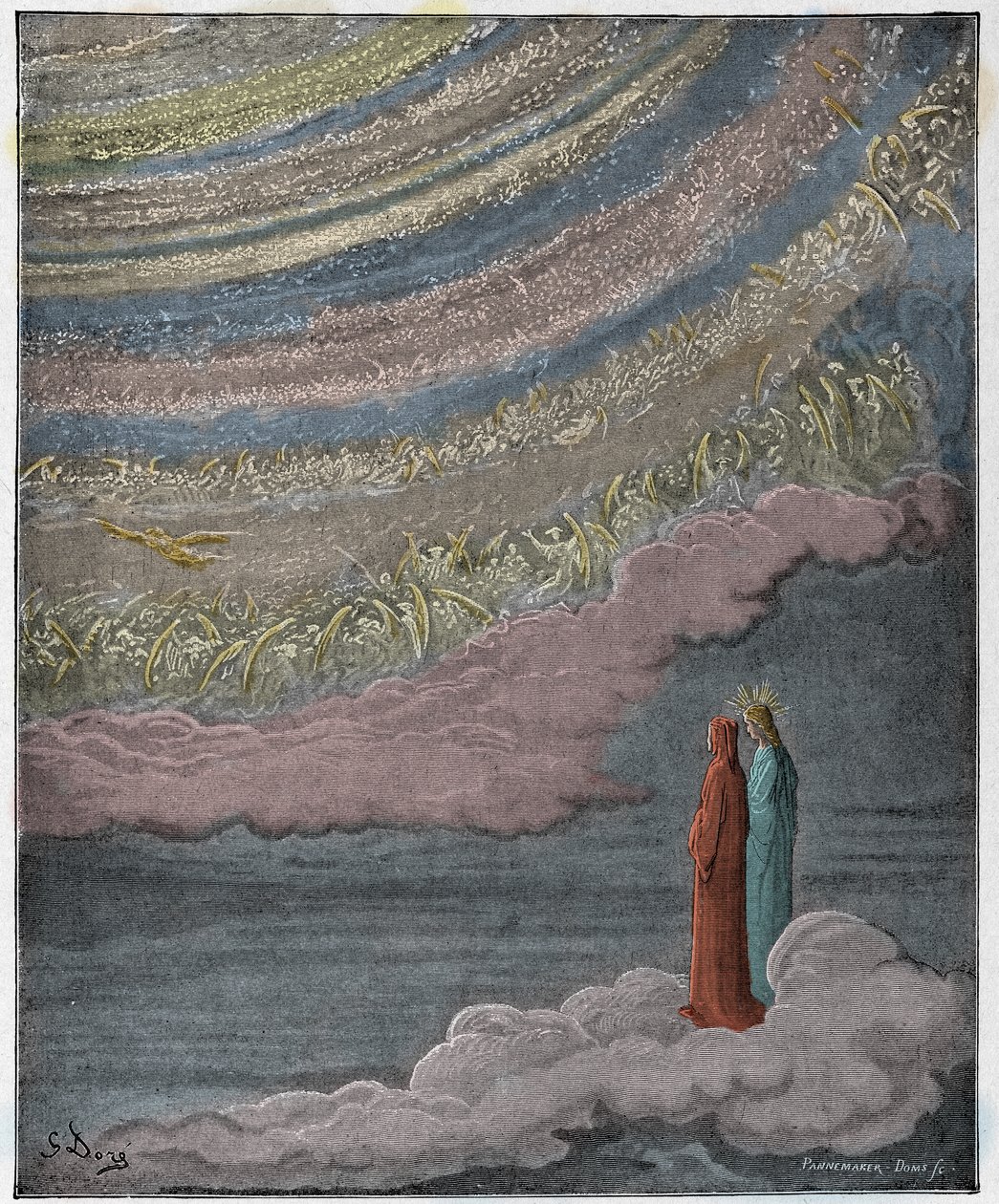 Paradiso, Canto 28: A cintilante hoste do céu, ilustração da "Divina Comédia" de Dante Alighieri, 1885 de Gustave Dore