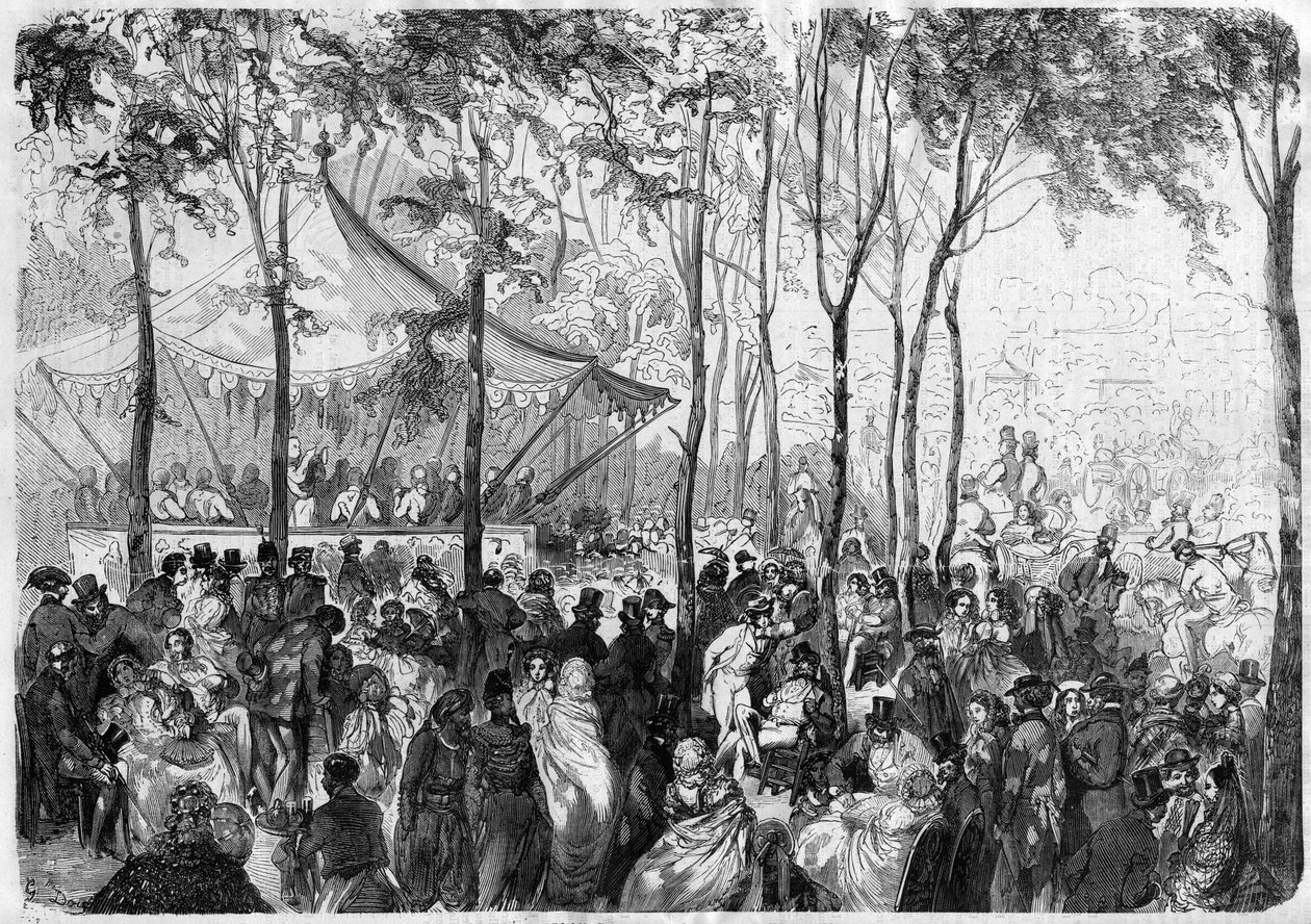 Paris - Bois de Boulogne - O Pré Catelan - Desenho de Gustave Dore de Gustave Dore