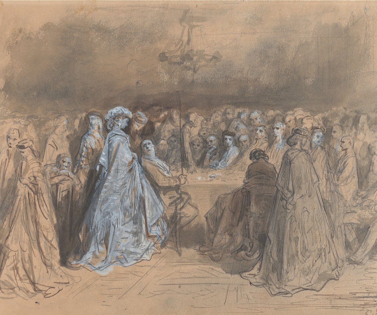 Pauline Viardot Jogando em Baden-Baden, 1862. de Gustave Dore