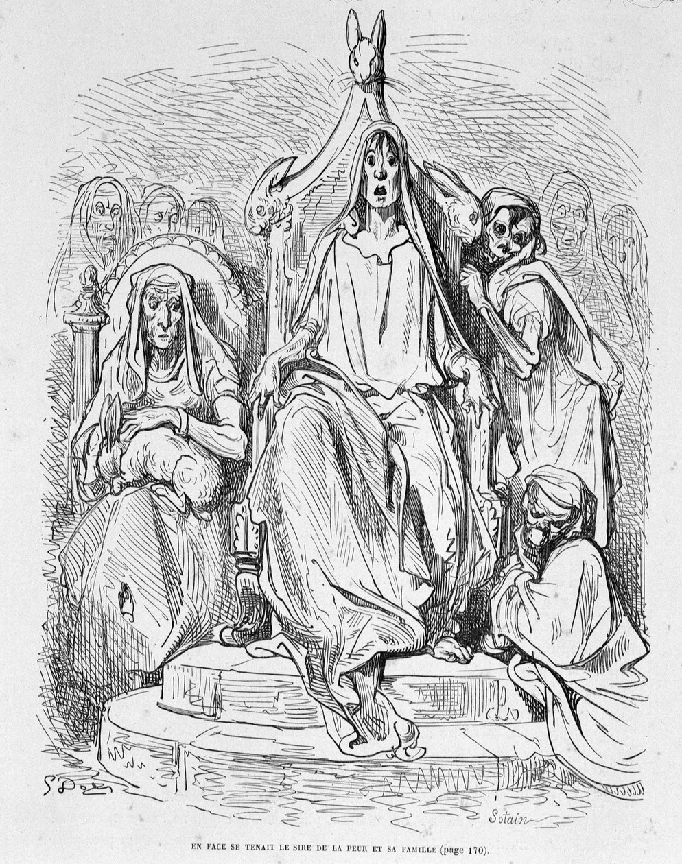 Personificação do Medo e da Sua Família por Doré de Gustave Dore