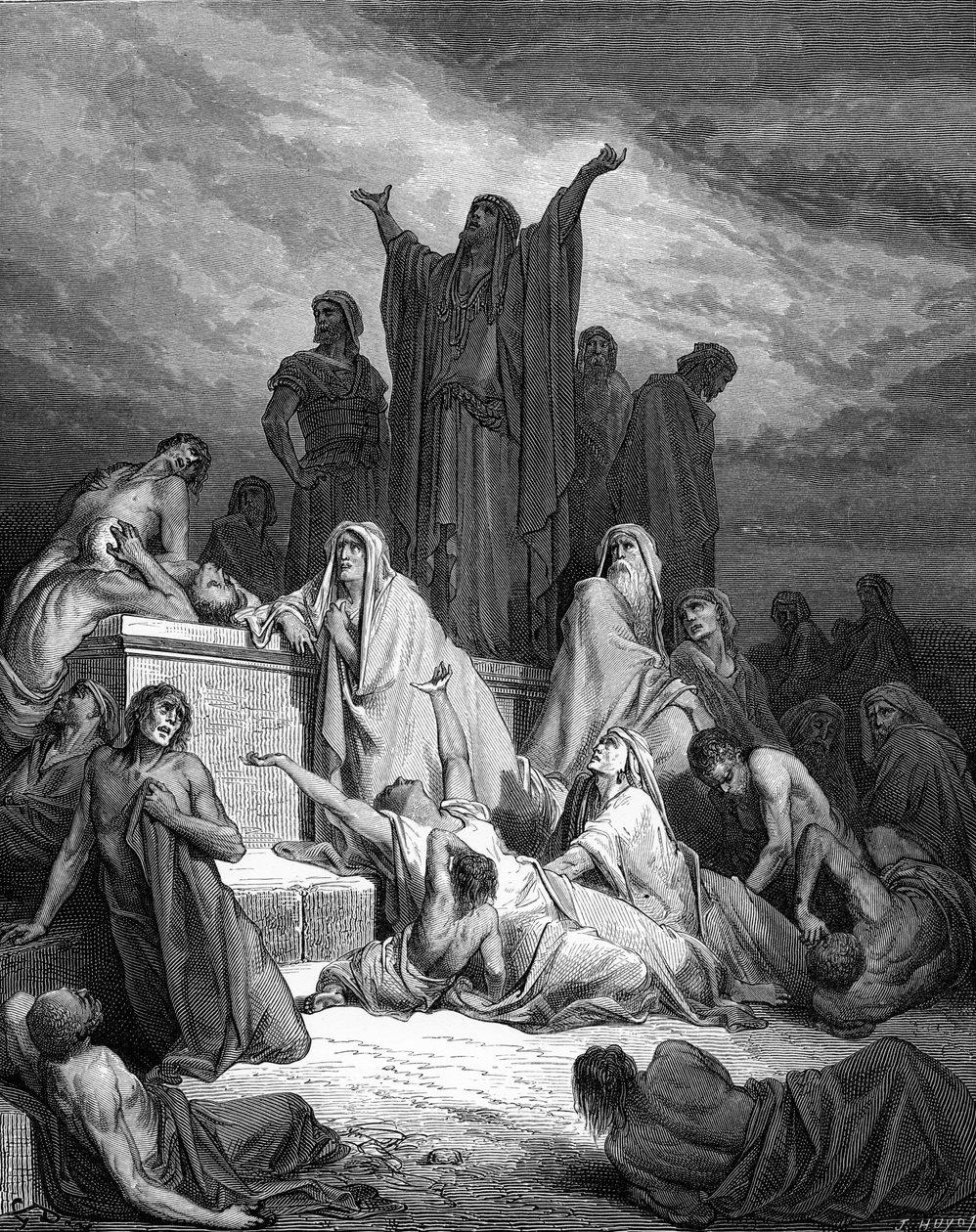 Peste de Jerusalém, gravura de Doré. - bíblia de Gustave Dore