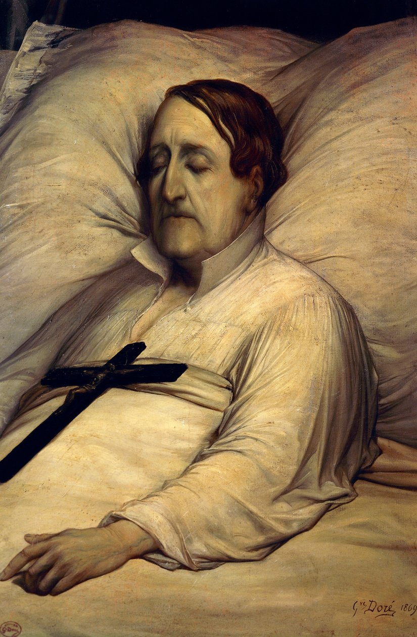 Retrato de Gioachino Rossini no seu leito de morte (Pesaro de Gustave Dore