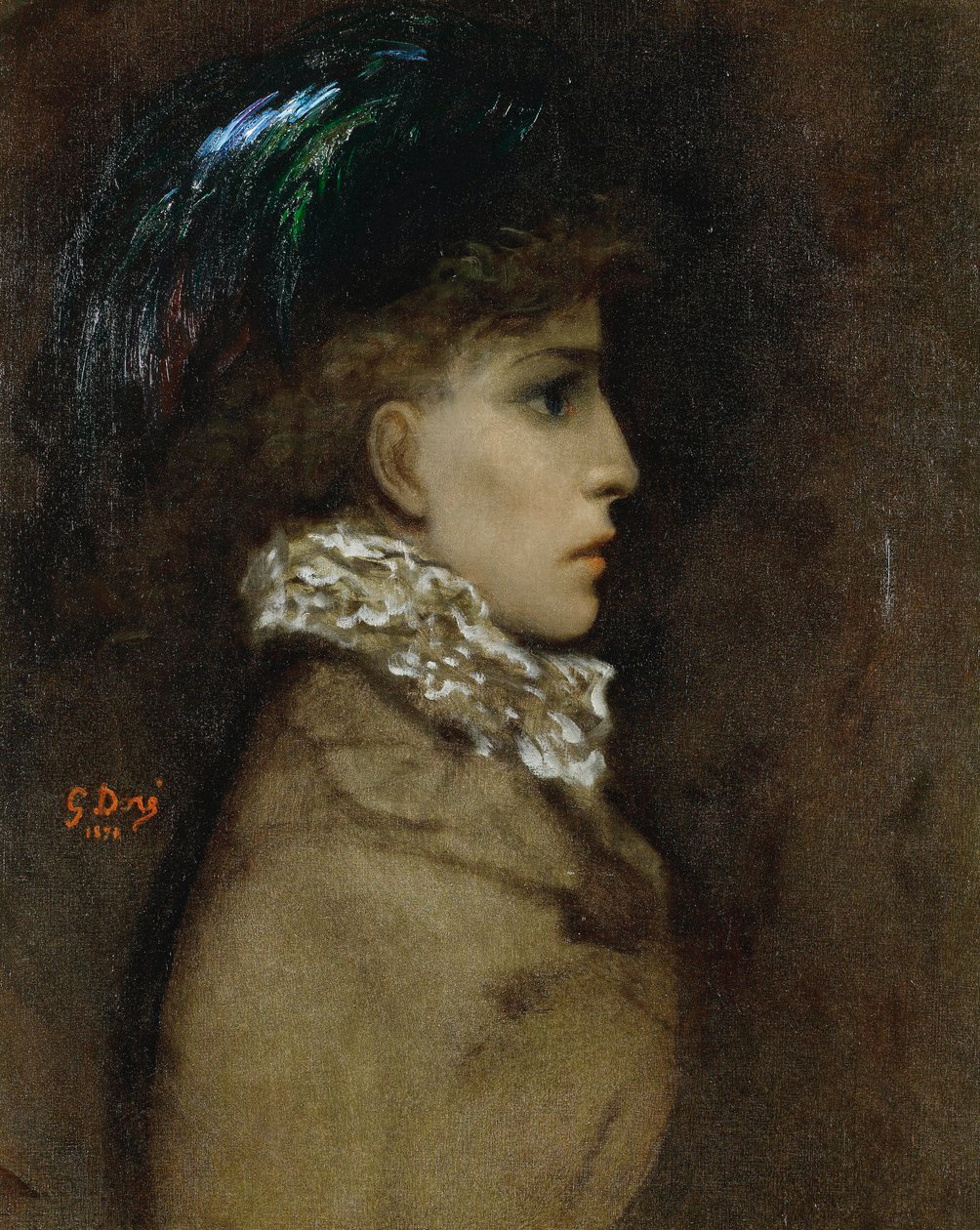 Retrato da atriz Sarah Bernhardt (1844-1923) Peinture de Gustave Dore (1832-1883) de Gustave Dore