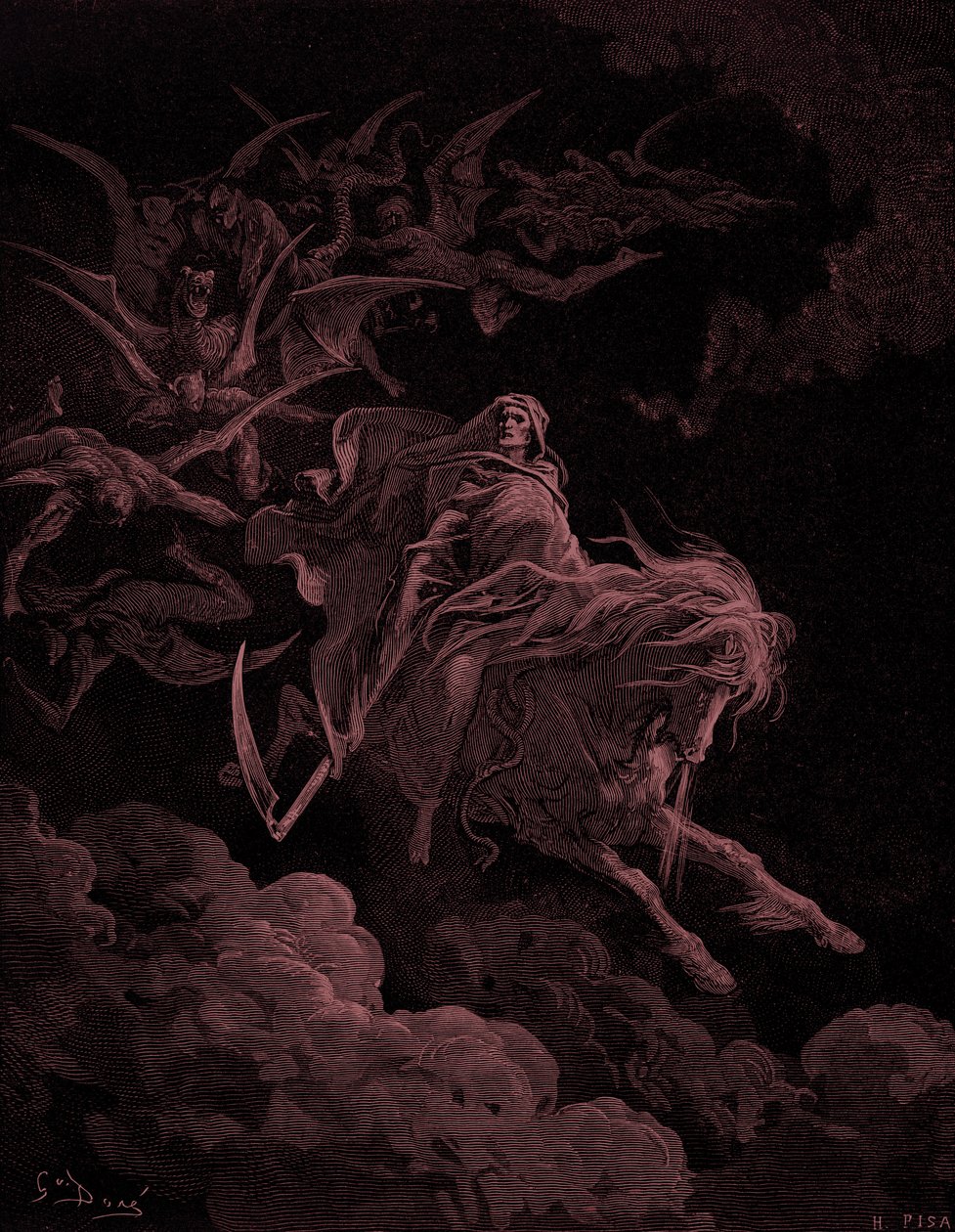 Revelação: Visão da Morte, de Gustave Doré. - Bíblia de Gustave Dore