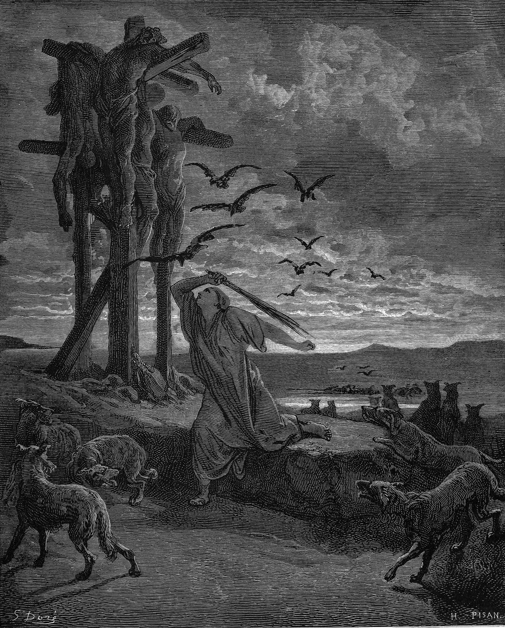 Rispa, concubina do rei Saul, 1866 de Gustave Dore