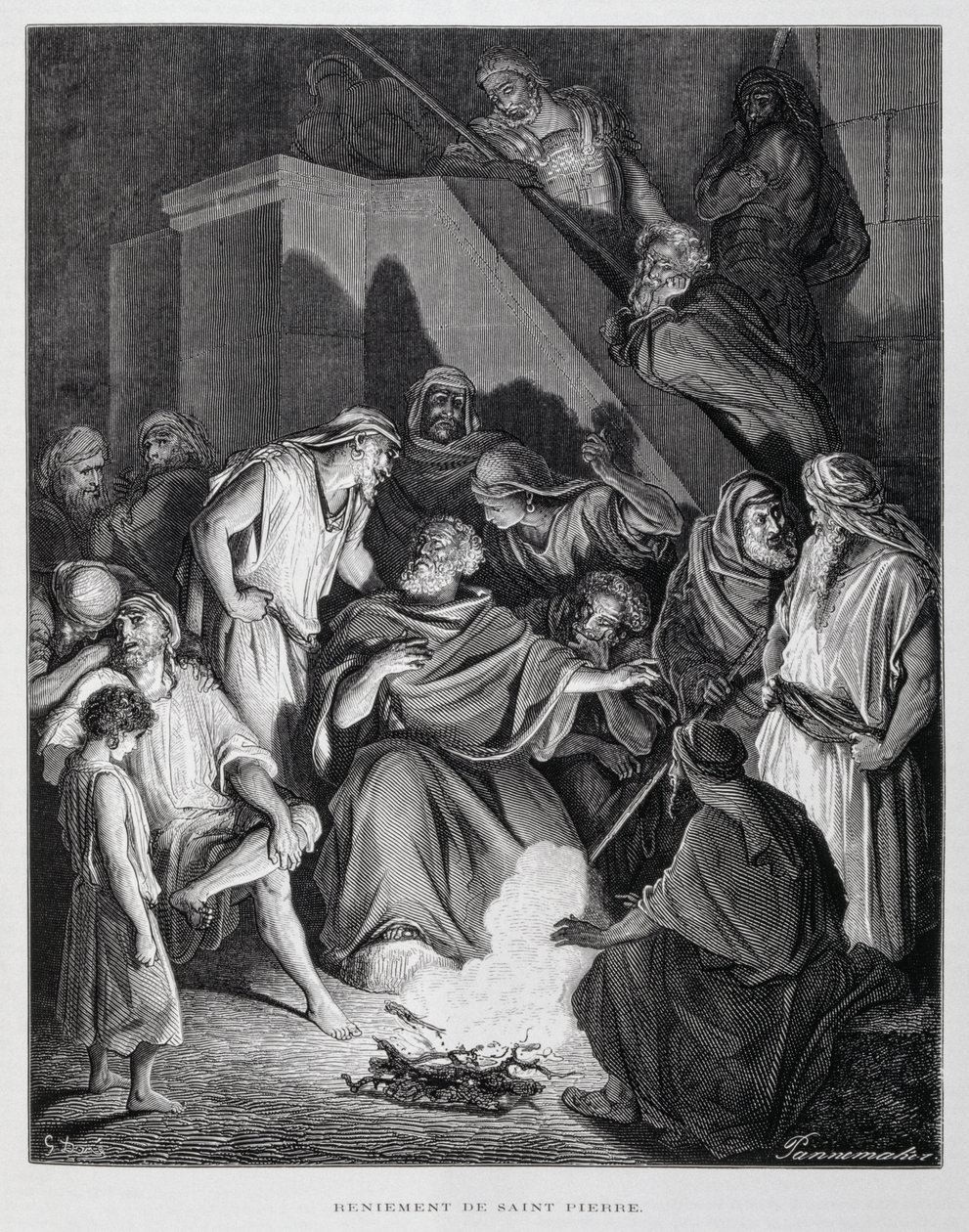 São Pedro negando Cristo, ilustração da Bíblia de Dore de Gustave Dore