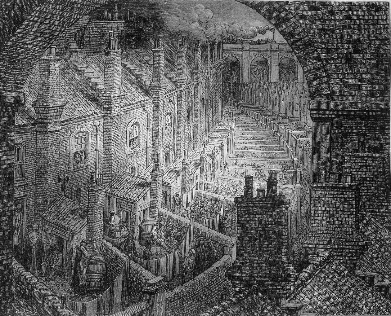 The Back Courses of London - em "London" por Gustave Dore de Gustave Dore