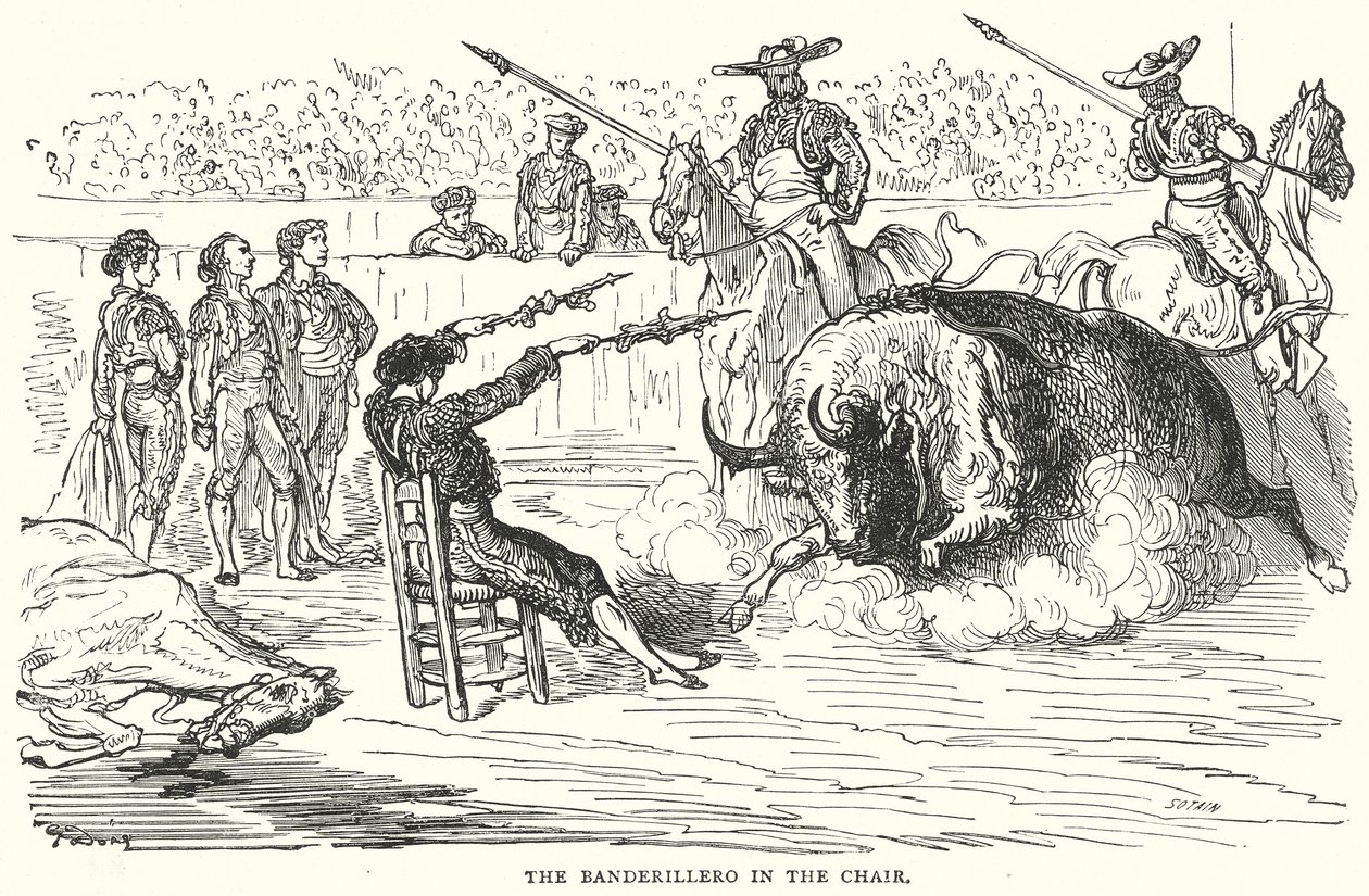 O Banderillero na Cadeira (gravura) de Gustave Dore