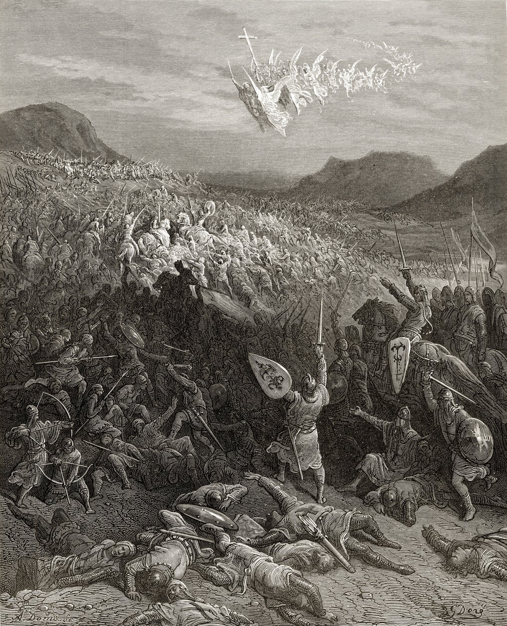A batalha de Nicéia em 1097, ilustração de &39;Bibliotheque des Croisades&39; por JF. Michaud, 1877 de Gustave Dore