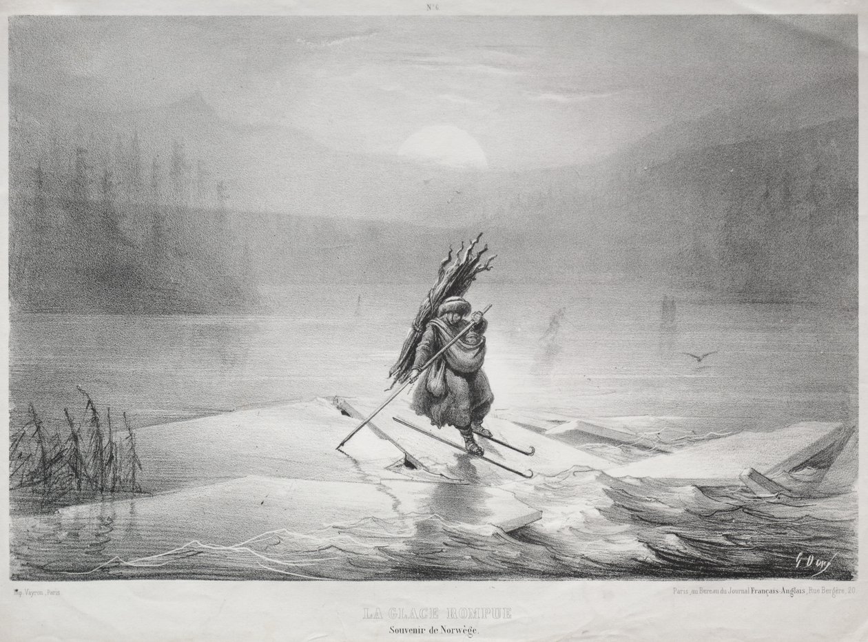 O gelo que quebra, lembrança da Noruega. de Gustave Dore