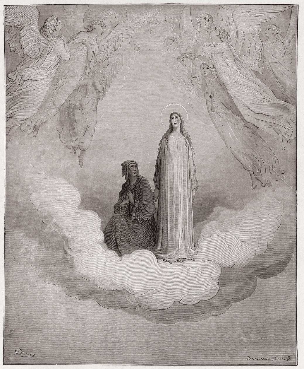 A Divina Comédia (La Divina Commedia, La Divina Comédia), Paradiso, Canto 21: Beatriz Beatriz no sétimo círculo - de Dante Alighieri (1265-1321) - Ilustração de Gustave Dore (1832-1883) de Gustave Dore