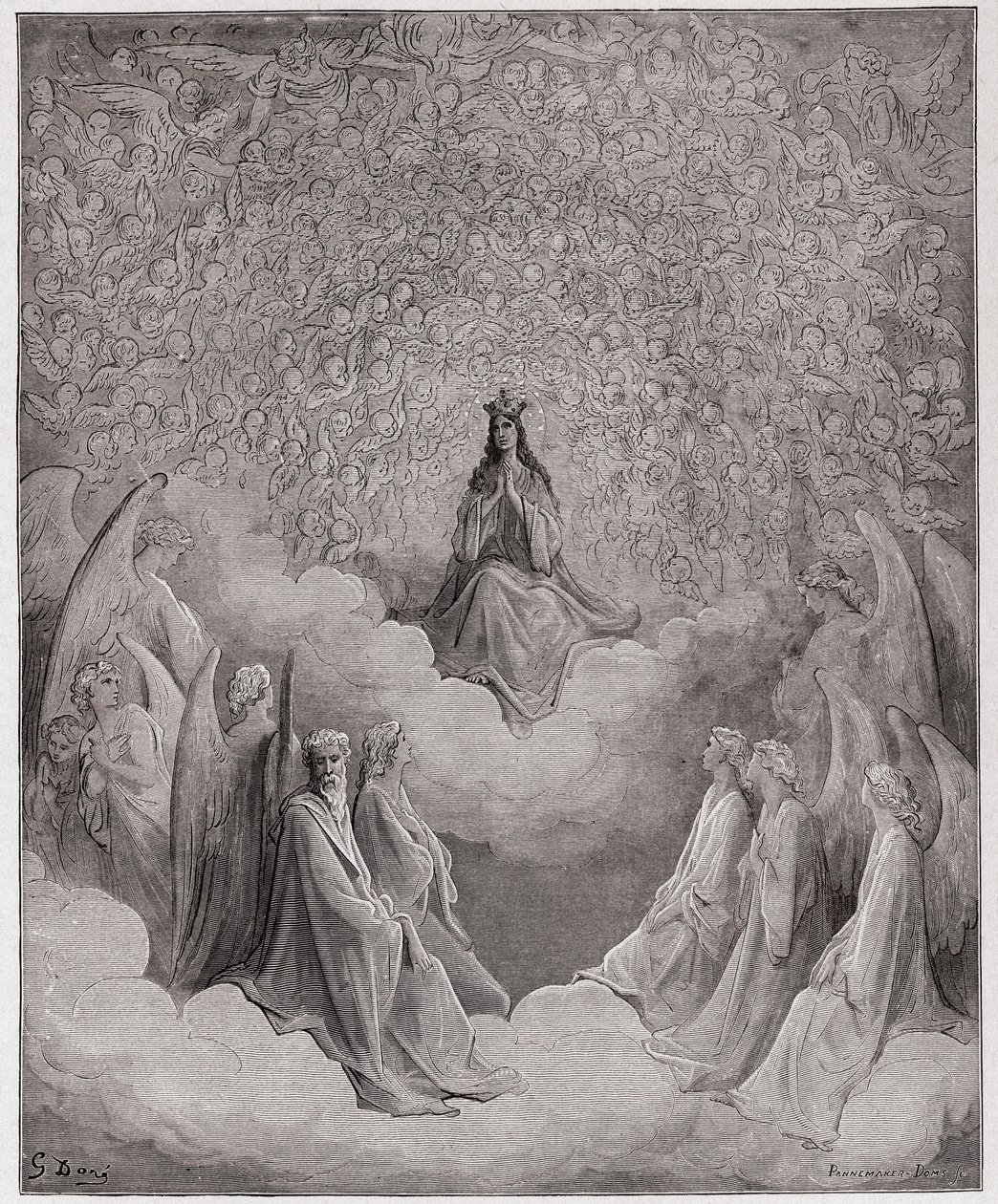A Divina Comédia (La Divina Commedia, La Divina Comédia), Paradiso, Canto 31: A rainha do céu - por Dante Alighieri (1265-1321) - Ilustração de Gustave Dore (1832-1883) de Gustave Dore