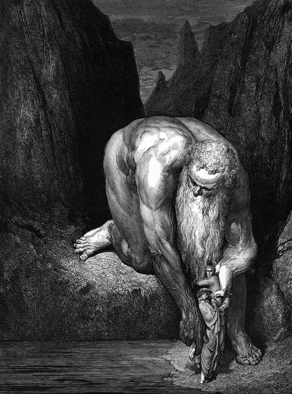 The Divine Comedy, de Dante: The Giant Antaeus. de Gustave Dore
