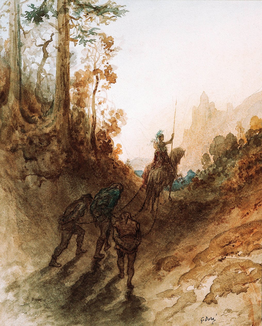 Os Gigantes são Capturados, c. 1869-83 (aquarela) de Gustave Dore