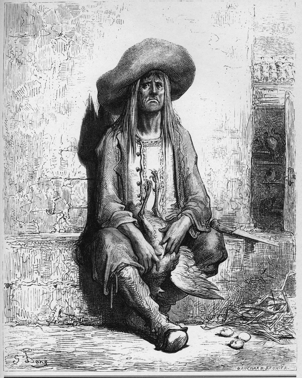 A galinha dos ovos de ouro - de "Fábulas" de Jean de La Fontaine de Gustave Dore